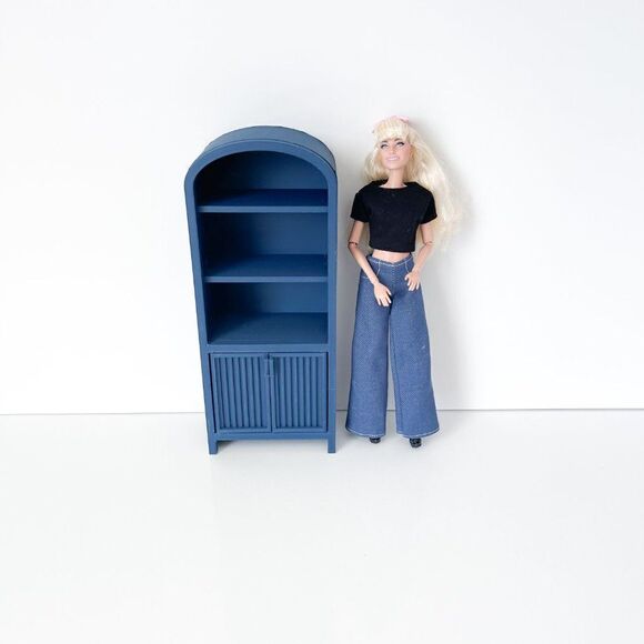 Armoire for Dolls 1:6 Scale Navy Blue Furniture 12” Barbie Integrity Blythe - Picture 7 of 7